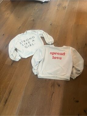 Minimalist Folk Co Girls (2) Sweatshirts Size 6-10 EUC !!!